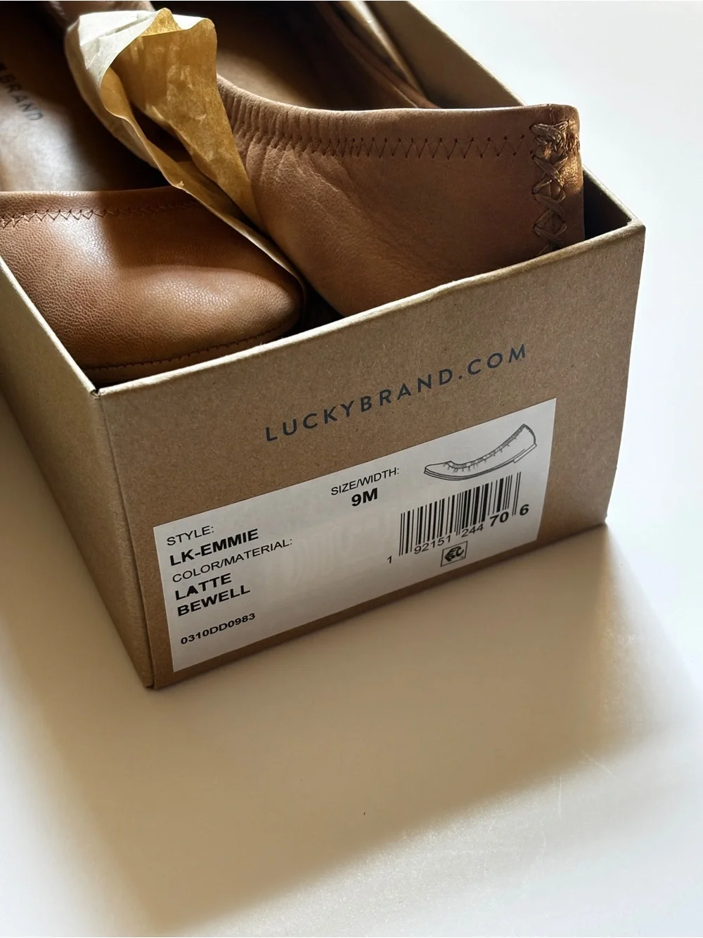 Lucky Brand Brown Leather Ballet Flats - Worn once